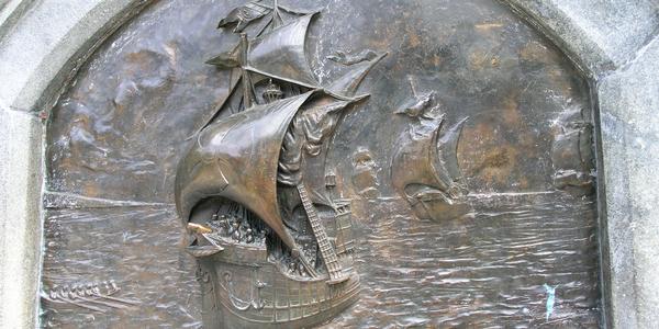 detail Magellanova pomníku v Punta Arenas