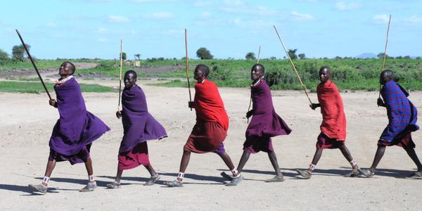 Uvítání v masajské vesnici, Amboseli