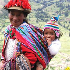 Kečuánská maminka, pevnost Pisac