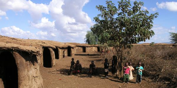 Masajská vesnice v Amboseli