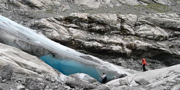 Krajina s ledovcem Briksdalsbreen