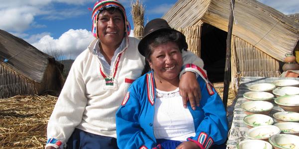 Náčelnice ostrova s manželem, Titicaca