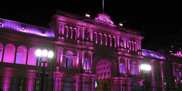 Noční Casa Rosada, Buenos Aires