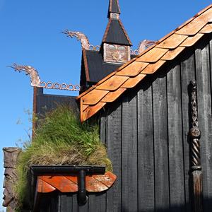 Detail kostela v Hafnarfjordu