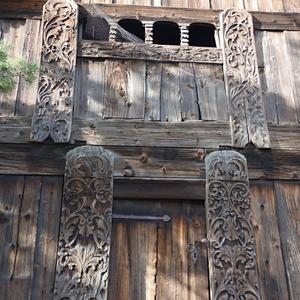 Detail výzdoby stabyru, Skansen ve Stockholmu
