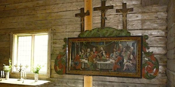 10. Sodankylä, interiér starého kostela