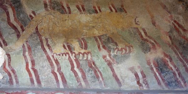 039. Teotihuacán, zbytky maleb