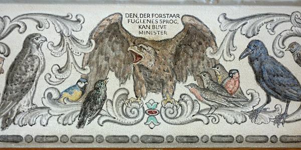 106. Výzdoba chodby dánského parlamentu, téma přísloví