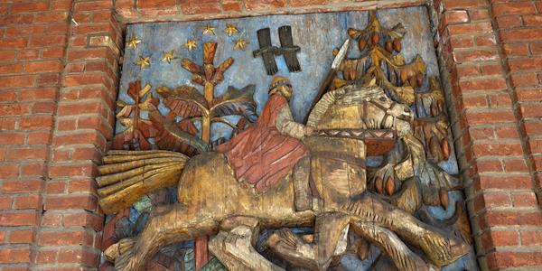 081. Oslo, radnice,  Odin na koni Sleipnerovi