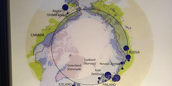 089. Oslo, v muzeu lodi Fram, mapa Arktidy