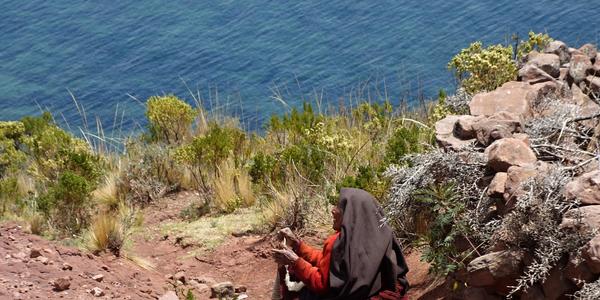 204. Titicaca, Taquile, stařenku jsme skoro přehlédli
