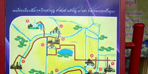133. Ayutthaya, plánek památek