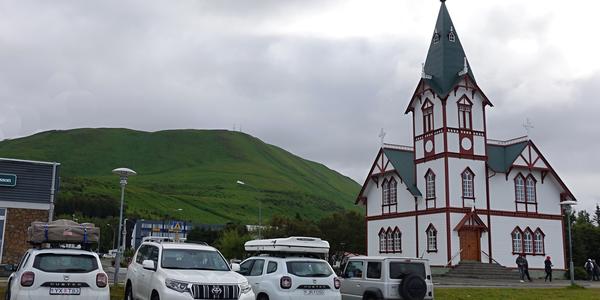 055-Húsavík, kostel z norského dřeva
