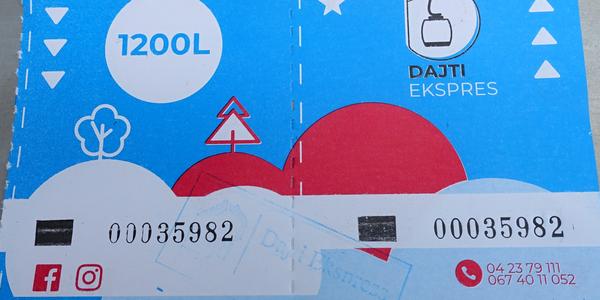 222 Tirana, Dajti, obousměrná jízdenka