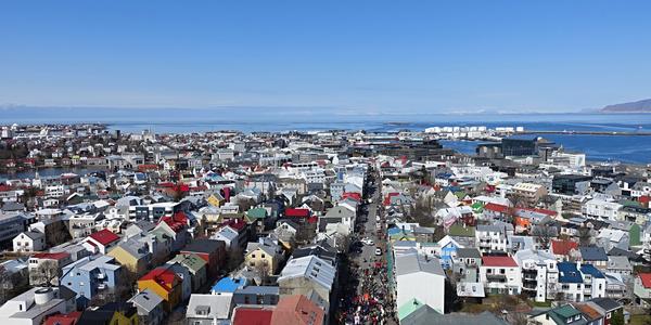 022-Reykjavík, pohled z věže kostela Halsgrímskirkja
